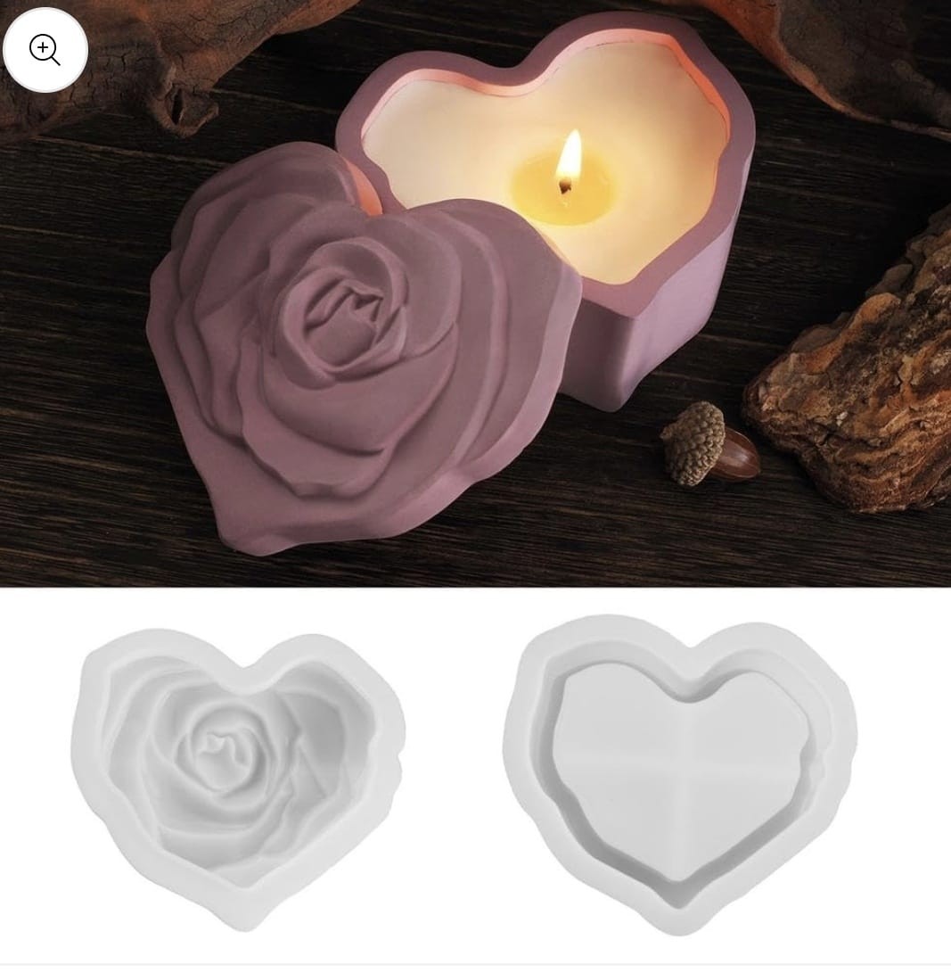 Rose heart box mold