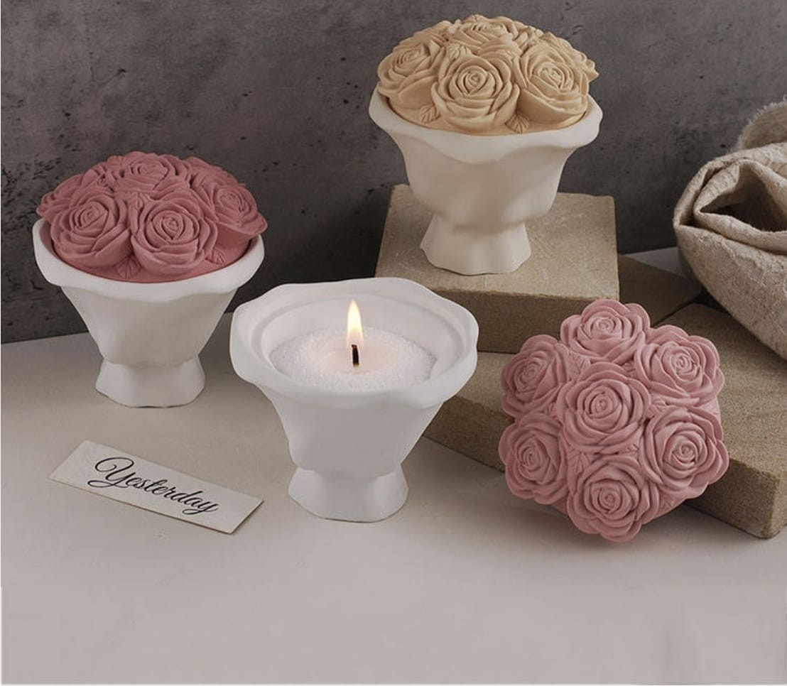 Rose bouquet jar mold