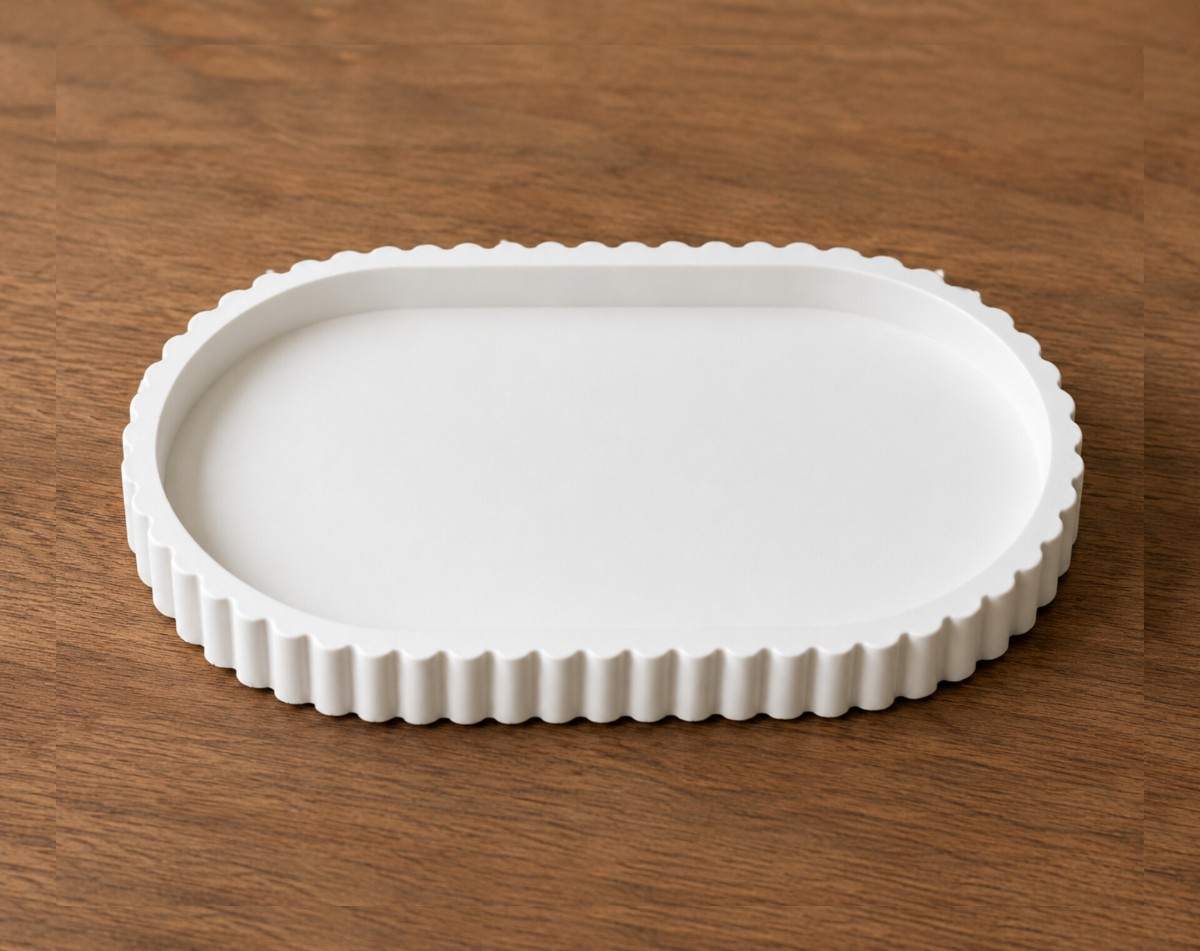 Rim dish concrete tray product