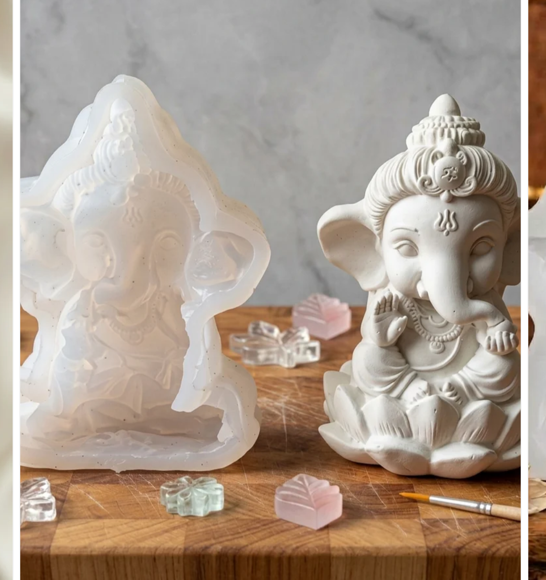 Cute Ganesh lotus mold